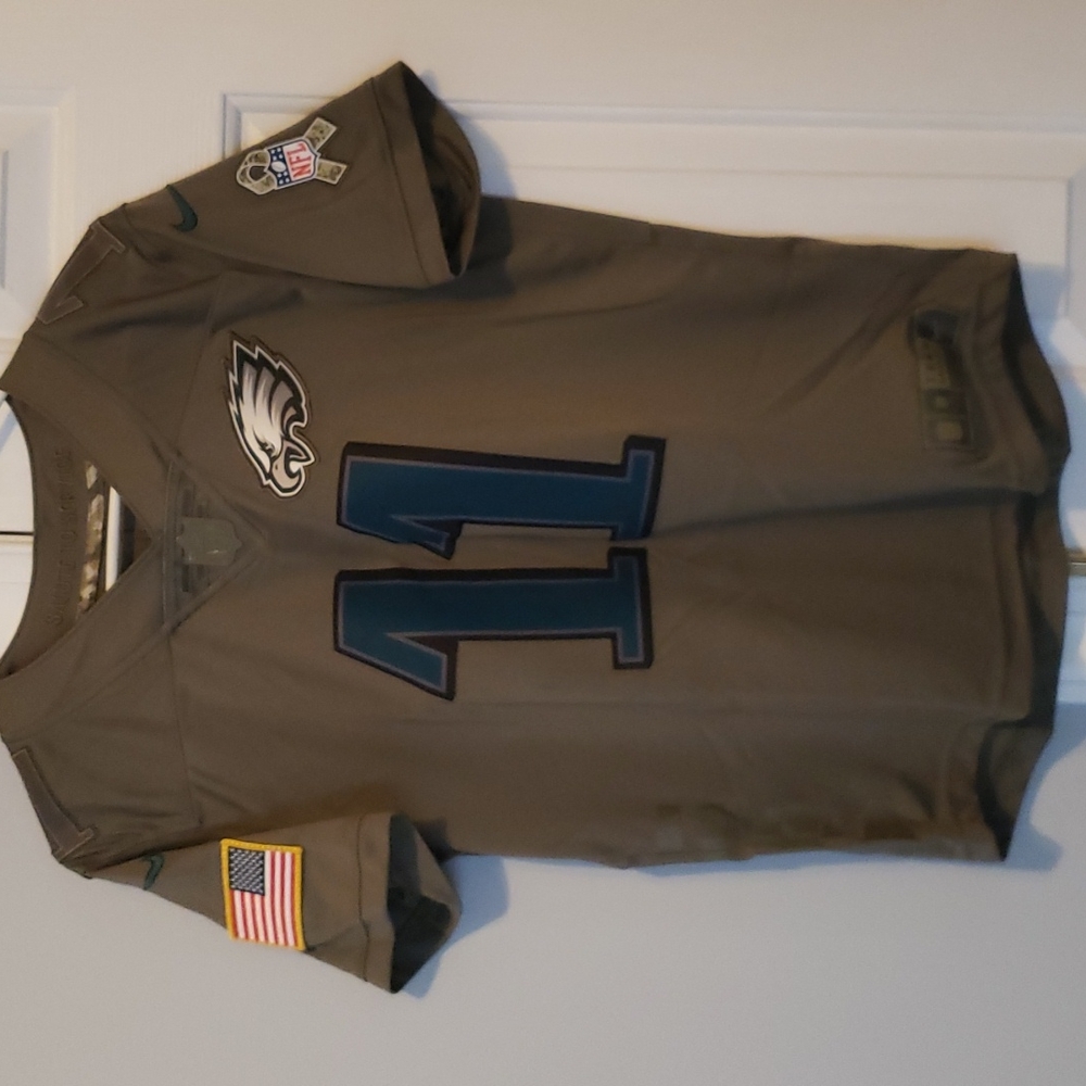 Philadelphia Eagles NFL women's Army Green team jersey #11 Wentz